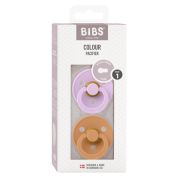 Bibs - set 2 suzete colour latex, tetina rotunda, 0 luni +-violet sky/pumpkin bbb110435