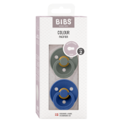 Bibs - set 2 suzete colour latex, tetina rotunda, 6 luni +-pine/cornflower bbb120434