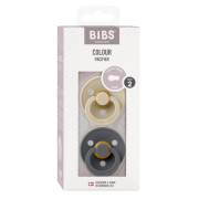Bibs - set 2 suzete colour latex, tetina rotunda, 6 luni +-vanilla/iron bbb120415