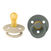 Bibs - set 2 suzete colour latex, tetina rotunda, 6 luni +-vanilla/pine bbb120431