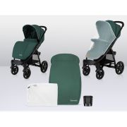 Lionelo - Carucior sport Annet Plus, De la nastere, Cu accesorii si capotina XXL reglabila, 0 - 22 Kg, Conform cu standardele europene de securitate EN1888-1 si EN1888-2, Verde BYNLO-ANNET_PLUS_GREEN_FOREST