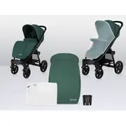 Lionelo - Carucior sport Annet Plus, De la nastere, Cu accesorii si capotina XXL reglabila, 0 - 22 Kg, Conform cu standardele europene de securitate EN1888-1 si EN1888-2, Verde BYNLO-ANNET_PLUS_GREEN_FOREST