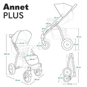 Lionelo - Carucior sport Annet Plus, De la nastere, Cu accesorii si capotina XXL reglabila, 0 - 22 Kg, Conform cu standardele europene de securitate EN1888-1 si EN1888-2, Verde BYNLO-ANNET_PLUS_GREEN_FOREST