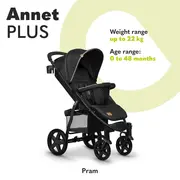 Lionelo - Carucior sport Annet Plus, De la nastere, Cu accesorii si capotina XXL reglabila, 0 - 22 Kg, Conform cu standardele europene de securitate EN1888-1 si EN1888-2, Verde BYNLO-ANNET_PLUS_GREEN_FOREST