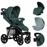 Lionelo - Carucior sport Annet Plus, De la nastere, Cu accesorii si capotina XXL reglabila, 0 - 22 Kg, Conform cu standardele europene de securitate EN1888-1 si EN1888-2, Verde BYNLO-ANNET_PLUS_GREEN_FOREST