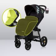 Lionelo - Carucior sport Annet Plus, Editie limitata, De la nastere, Cu accesorii si capotina XXL reglabila, 0 - 22 Kg, Conform cu standardele europene de securitate EN1888-1 si EN1888-2, Negru BYNLO-ANNET_PLUS_GOLDEN_MOMENTS