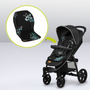 Lionelo - Insertie carucior, Editie limitata, Ajustabila pentru fiecare carucior, Cu orificii pentru centurile de siguranta, Cu imprimeu fata-verso, Din material hidrofob, 48x72x1 cm, Gri BYNLO-SEATLINER_GOLDEN_MOMENTS_GREY