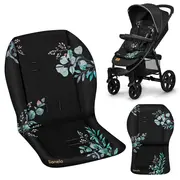 Lionelo - Insertie carucior, Editie limitata, Ajustabile pentru fiecare carucior, Cu orificii pentru centurile de siguranta, Cu imprimeu fata-verso, Din material hidrofob, 48x72x1 cm, Negru BYNLO-SEATLINER_GOLDEN_MOMENTS_BLACK