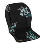 Lionelo - Insertie carucior, Editie limitata, Ajustabile pentru fiecare carucior, Cu orificii pentru centurile de siguranta, Cu imprimeu fata-verso, Din material hidrofob, 48x72x1 cm, Negru BYNLO-SEATLINER_GOLDEN_MOMENTS_BLACK