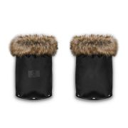 Lionelo - Manusi termice pentru carucior, Universale, Impermeabile, Interior din lana, Cu blana ecologica detasabila, Negru BYNLO-HANDMUFF_BLACK