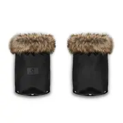 Lionelo - Manusi termice pentru carucior, Universale, Impermeabile, Interior din lana, Cu blana ecologica detasabila, Negru BYNLO-HANDMUFF_BLACK