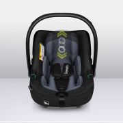 Lionelo - Soica auto i-Size Astrid, Include baza Isofix, 0-13 Kg, 40-87 cm, Cu maner si capotina reglabile, Cu protectie laterala avansata, Salteluta confortabila , Conform cu R129, Negru/Gri BYNLO-ASTRID_I-SIZE_BLACK_GREY+BASE_BLACK