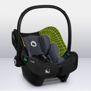 Lionelo - Soica auto i-Size Astrid, Include baza Isofix, 0-13 Kg, 40-87 cm, Cu maner si capotina reglabile, Cu protectie laterala avansata, Salteluta confortabila , Conform cu R129, Negru/Gri BYNLO-ASTRID_I-SIZE_BLACK_GREY+BASE_BLACK
