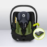 Lionelo - Soica auto i-Size Astrid, Include baza Isofix, 0-13 Kg, 40-87 cm, Cu maner si capotina reglabile, Cu protectie laterala avansata, Salteluta confortabila , Conform cu R129, Negru/Gri BYNLO-ASTRID_I-SIZE_BLACK_GREY+BASE_BLACK