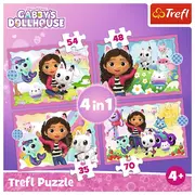 PUZZLE TREFL 4IN1 GABBYS DOLLHOUSE AVENTURILE LUI GABBY VIV34620