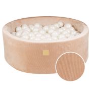 Piscina Uscata Cu 200 De Bile 7cm (alb Perlat) Meowbaby  , 90x30 Cm, Premium Velur Reiat   Corduroy Sand Pjbveo00114ie