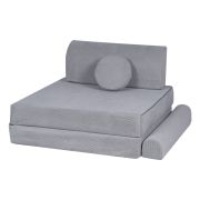 Playset Modular Canapea Premium Velur Reiat   Corduroy  Spuma ,   Gri Pjbsdps01ie