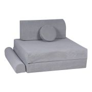 Playset Modular Canapea Premium Velur Reiat   Corduroy  Spuma ,   Gri Pjbsdps01ie
