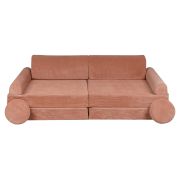Playset Modular Canapea Premium Velur Reiat   Corduroy Spuma ,   Caramiziu Pjbsdps02ie