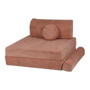 Playset Modular Canapea Premium Velur Reiat   Corduroy Spuma ,   Caramiziu Pjbsdps02ie