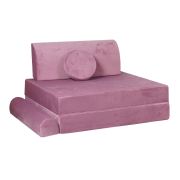 Playset Modular Canapea Premium Velvet Spuma ,   Roz Pjbsdp02ie