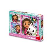 Puzzle 3 in 1 - gabby si prietenii ( 3 x 55 piese)
