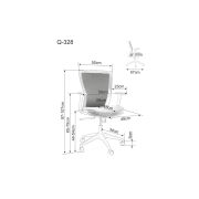 Scaun birou egonomic sl q328, mesh, inaltime reglabila, roti pivotante, cadru polipropilena, 136 kg, negru/albastru drm10256
