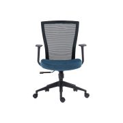 Scaun birou egonomic sl q328, mesh, inaltime reglabila, roti pivotante, cadru polipropilena, 136 kg, negru/albastru drm10256