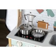 Bucatarie pentru copii, Mini Chef, Din lemn, Cu efecte de sunet si lumina, Cu accesorii, 70 x 30 x 104 cm, Free2Play BYN80579