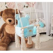 Leagan Pentru Copii Si Bebelusi, Catifea Velvet, Perna Detasabila Ursulet Teddy Kiwi Pjb8778