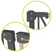 Lionelo - Poarta de siguranta prin presiune Truus Slim, 105 cm, Conform cu standardul europeane de securitate EN1930, Gri/Natur BYNLO-TRUUS_SLIM_GREY_GRAPHITE