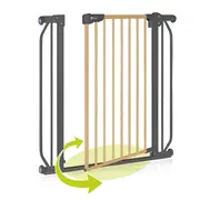 Lionelo - Poarta de siguranta prin presiune Truus Slim, 105 cm, Conform cu standardul europeane de securitate EN1930, Gri/Natur BYNLO-TRUUS_SLIM_GREY_GRAPHITE