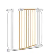 Lionelo - Poarta de siguranta prin presiune Truus Slim, 105 cm, Conform cu standardul europeane de securitate EN1930, Gri/Natur BYNLO-TRUUS_SLIM_WHITE_NATURAL