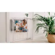 Lionelo - Poarta de siguranta prin presiune Truus Slim, 105 cm, Conform cu standardul europeane de securitate EN1930, Gri/Natur BYNLO-TRUUS_SLIM_WHITE_NATURAL