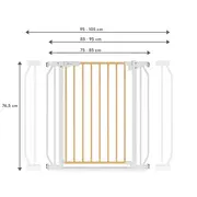 Lionelo - Poarta de siguranta prin presiune Truus Slim, 105 cm, Conform cu standardul europeane de securitate EN1930, Gri/Natur BYNLO-TRUUS_SLIM_WHITE_NATURAL