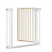 Lionelo - Poarta de siguranta prin presiune Truus Slim, 105 cm, Conform cu standardul europeane de securitate EN1930, Gri/Natur BYNLO-TRUUS_SLIM_WHITE_NATURAL