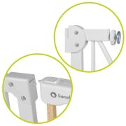 Lionelo - Poarta de siguranta prin presiune Truus Slim, 105 cm, Conform cu standardul europeane de securitate EN1930, Gri/Natur BYNLO-TRUUS_SLIM_WHITE_NATURAL