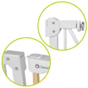 Lionelo - Poarta de siguranta prin presiune Truus Slim, 105 cm, Conform cu standardul europeane de securitate EN1930, Gri/Natur BYNLO-TRUUS_SLIM_WHITE_NATURAL