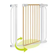 Lionelo - Poarta de siguranta prin presiune Truus Slim, 105 cm, Conform cu standardul europeane de securitate EN1930, Gri/Natur BYNLO-TRUUS_SLIM_WHITE_NATURAL