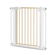 Lionelo - Poarta de siguranta prin presiune Truus Slim, 105 cm, Conform cu standardul europeane de securitate EN1930, Gri/Natur BYNLO-TRUUS_SLIM_WHITE_NATURAL