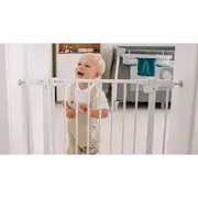 Lionelo - Poarta de siguranta prin presiune Truus Slim, 105 cm, Conform cu standardul europeane de securitate EN1930, Gri/Natur BYNLO-TRUUS_SLIM_WHITE_NATURAL