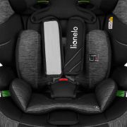 Lionelo - Scaun auto, Levi One i-Size, Universal, Instalare FWF, Cu tetiera reglabila in 10 pozitii, Cu spatar detasabil, 76-150 cm, Conform cu R129, Gri BYNLO-LEVI_ONE_I-SIZE_BLACK_GREY