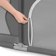 Lionelo - Tarc de joaca Willow, Pliere compacta, Include sacosa depozitare, Din plasa, Cu doua intrari laterale, Cu fermoar, Cu ventuze, Gri BYNLO-WILLOW_GREY_CONCRETE