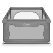 Lionelo - Tarc de joaca Willow, Pliere compacta, Include sacosa depozitare, Din plasa, Cu doua intrari laterale, Cu fermoar, Cu ventuze, Gri BYNLO-WILLOW_GREY_CONCRETE