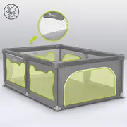 Lionelo - Tarc de joaca Willow, Pliere compacta, Include sacosa depozitare, Din plasa, Cu doua intrari laterale, Cu fermoar, Cu ventuze, Gri BYNLO-WILLOW_GREY_CONCRETE