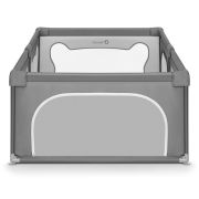 Lionelo - Tarc de joaca Willow, Pliere compacta, Include sacosa depozitare, Din plasa, Cu doua intrari laterale, Cu fermoar, Cu ventuze, Gri BYNLO-WILLOW_GREY_CONCRETE