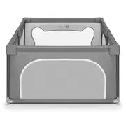Lionelo - Tarc de joaca Willow, Pliere compacta, Include sacosa depozitare, Din plasa, Cu doua intrari laterale, Cu fermoar, Cu ventuze, Gri BYNLO-WILLOW_GREY_CONCRETE