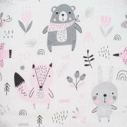 Set 3 piese Luxury, Baby Nest cu doua fete, Cu paturica si pernuta in forma de inima, New Baby, Minky Bears Pink BYN42979