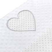 Set 3 piese Luxury, Baby Nest cu doua fete, Cu paturica si pernuta in forma de inima, New Baby, Minky Heart White BYN37140