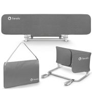 Bariera de protectie pentru pat, Lionelo, Lora XL, Pliabila, Sistem de blocare StandSafe, Geanta de transport inclusa, 150x46 cm, Conform cu BS 7972:2001+A1:2009, Gri BYNLO-LORA_XL_GREY_STONE